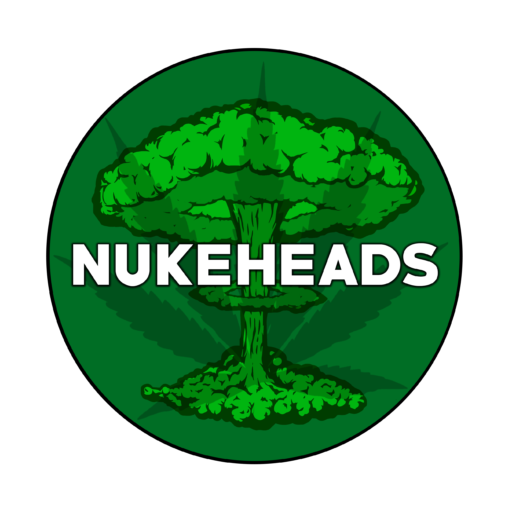 Green circular logo with a mushroom cloud and 'NUKEHEADS' text.