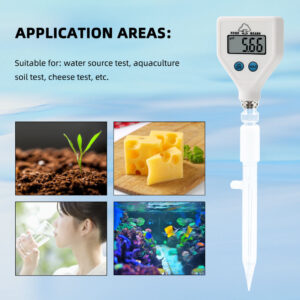 Digital soil moisture meter for plants, cheese, skin, and aquariums.