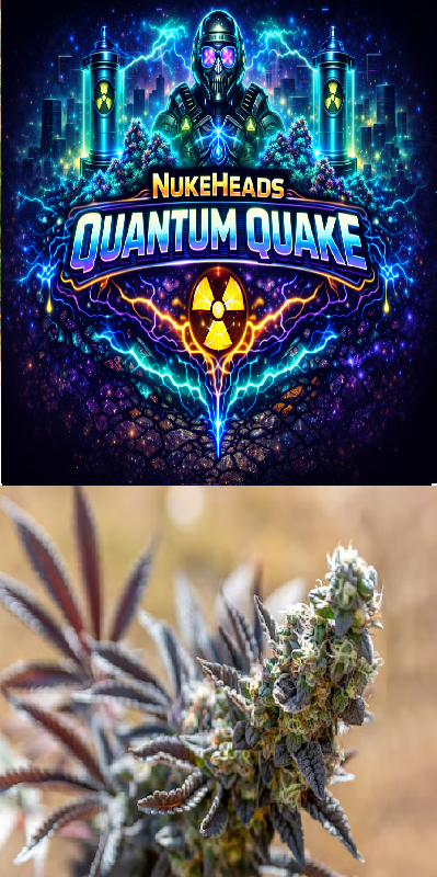 Quantum Quake game logo with vibrant cosmic design.